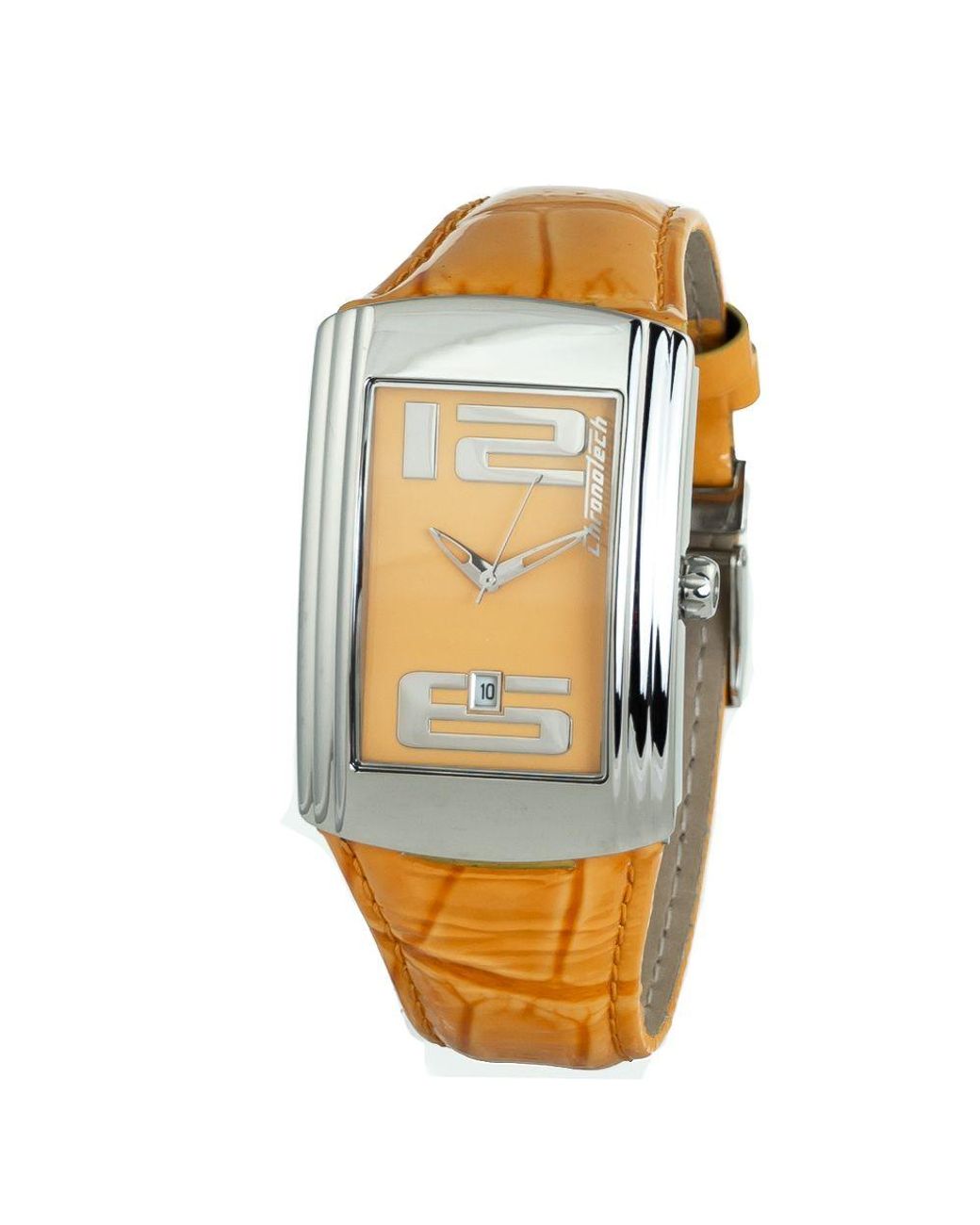Chronotech Yellow Orange Leather Watch