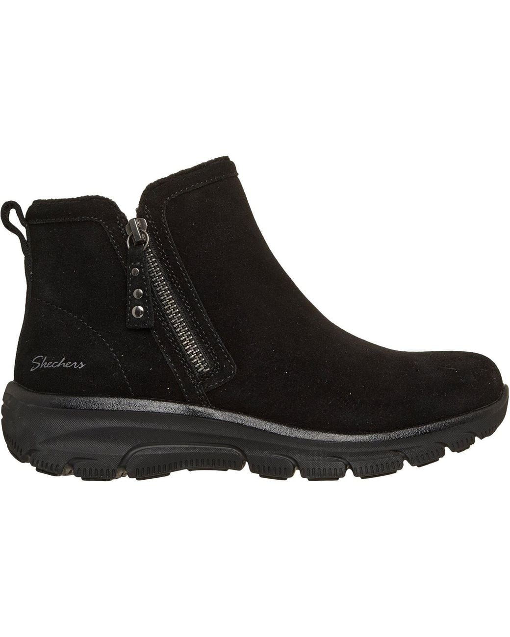 Skechers Blue Easy Going Urban Zip Leather Boots