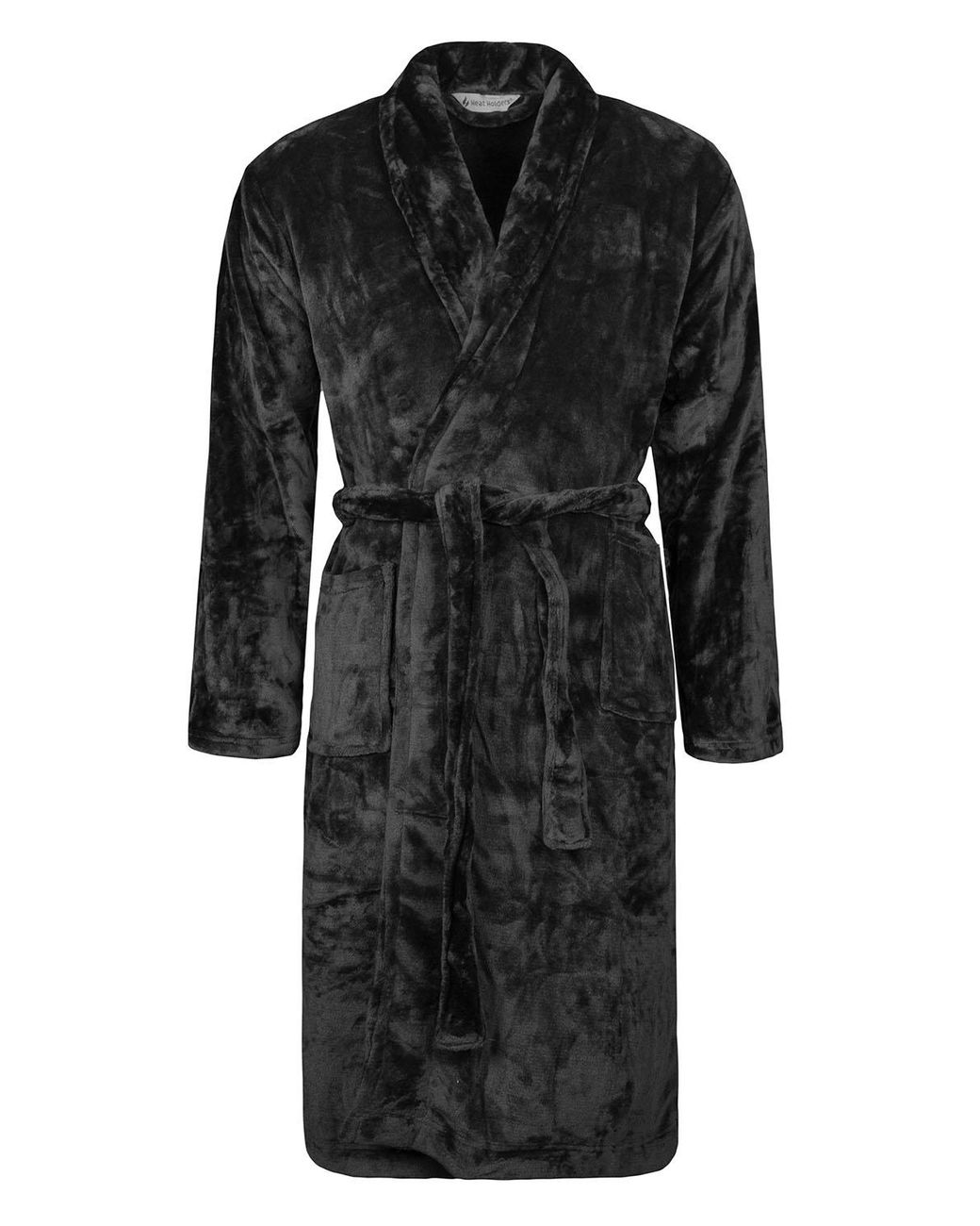Heat Holders Black Soft Warm Dressing Gown for men