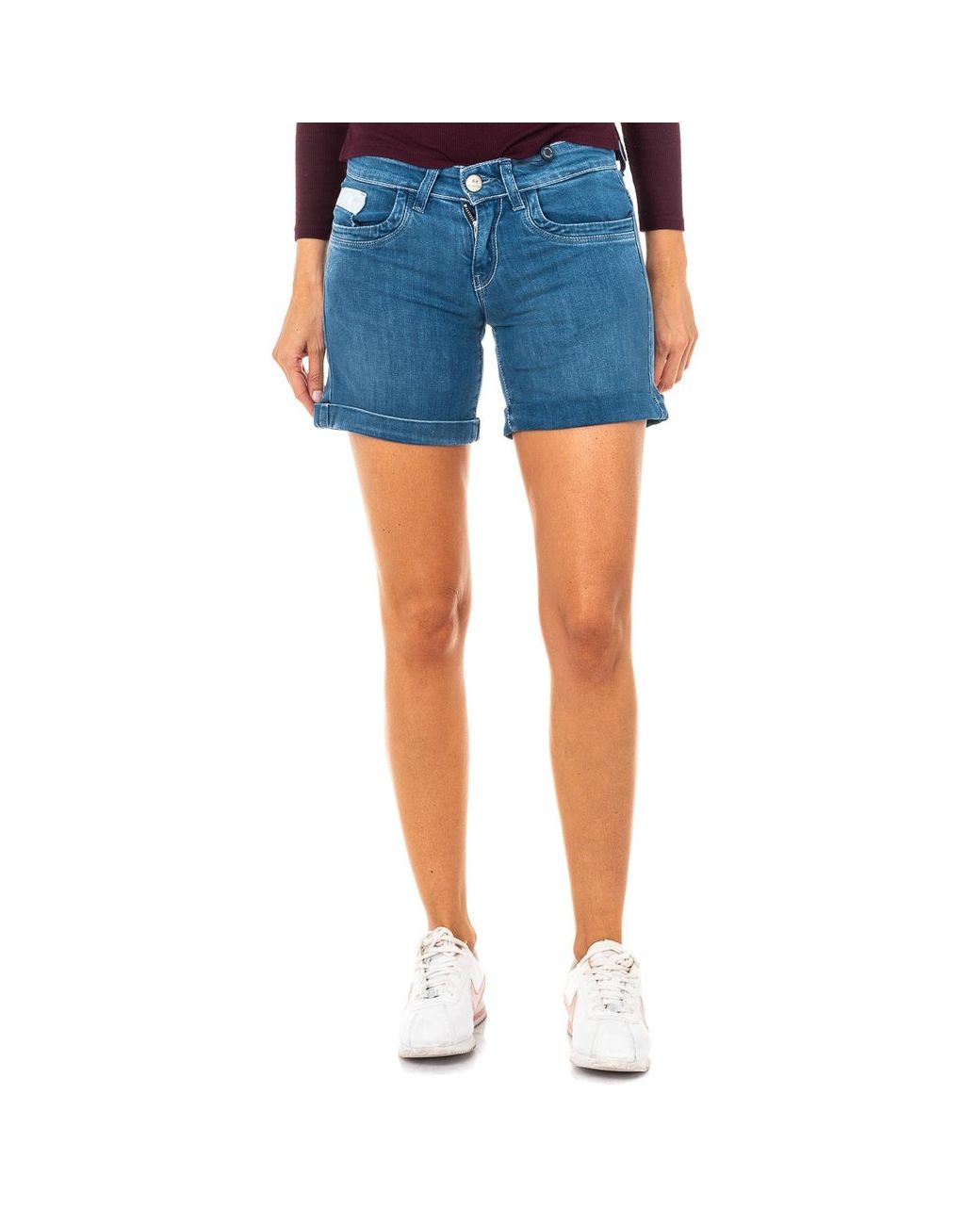 La Martina Denim Shorts Met Zoom En Riemlussen Lwb002 in het Blue