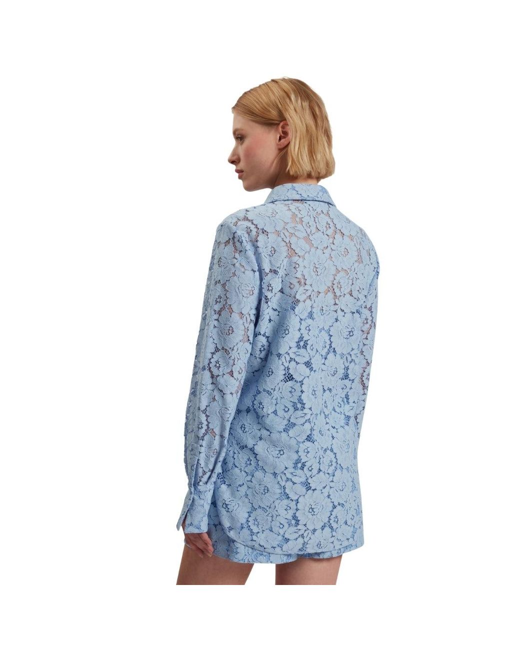 Ted Baker Blue Gennoa Longline Lace Shirt