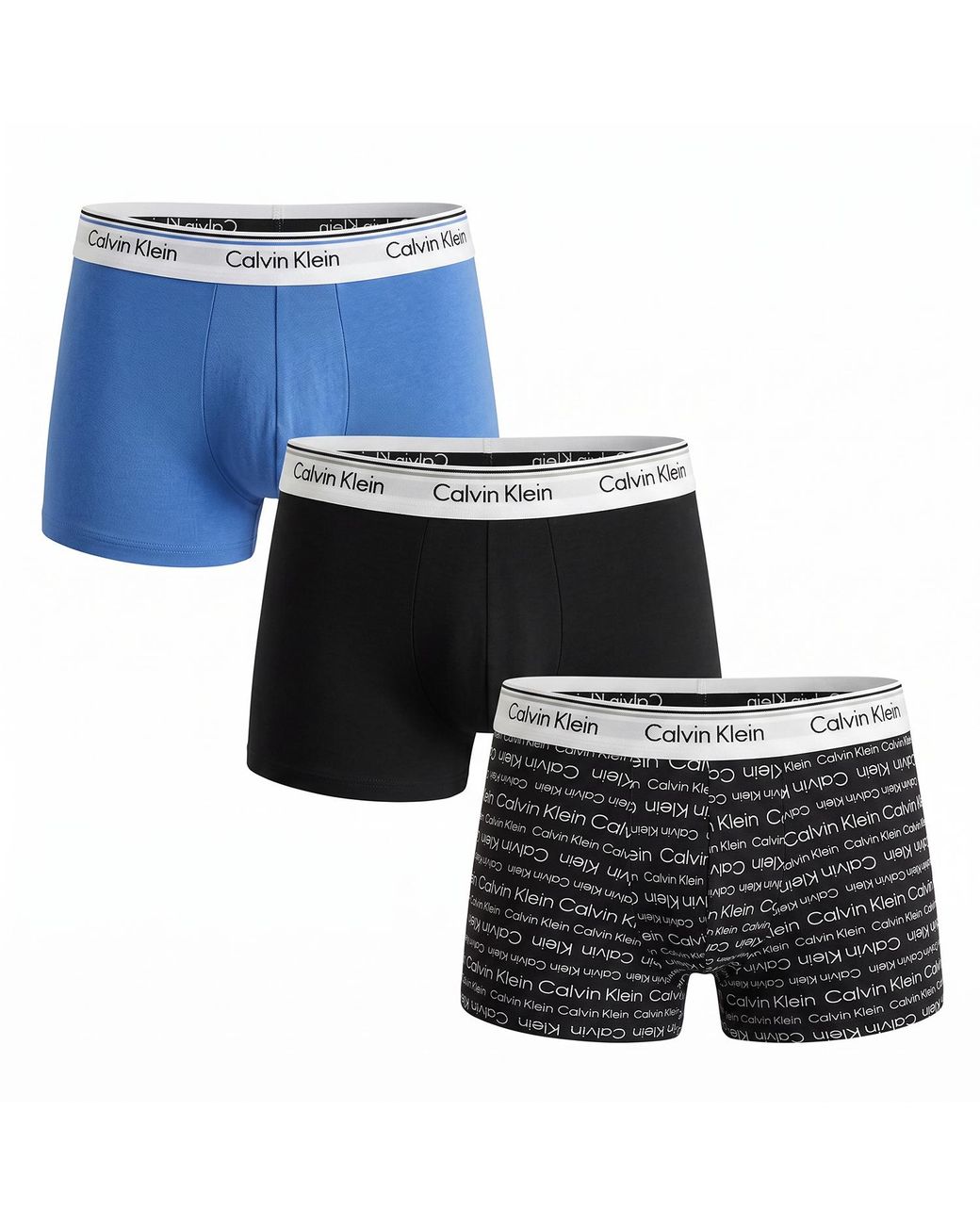 Calvin Klein Blue 3 Pack Cotton Stretch Boxer Trunks Balance Np2817A for men