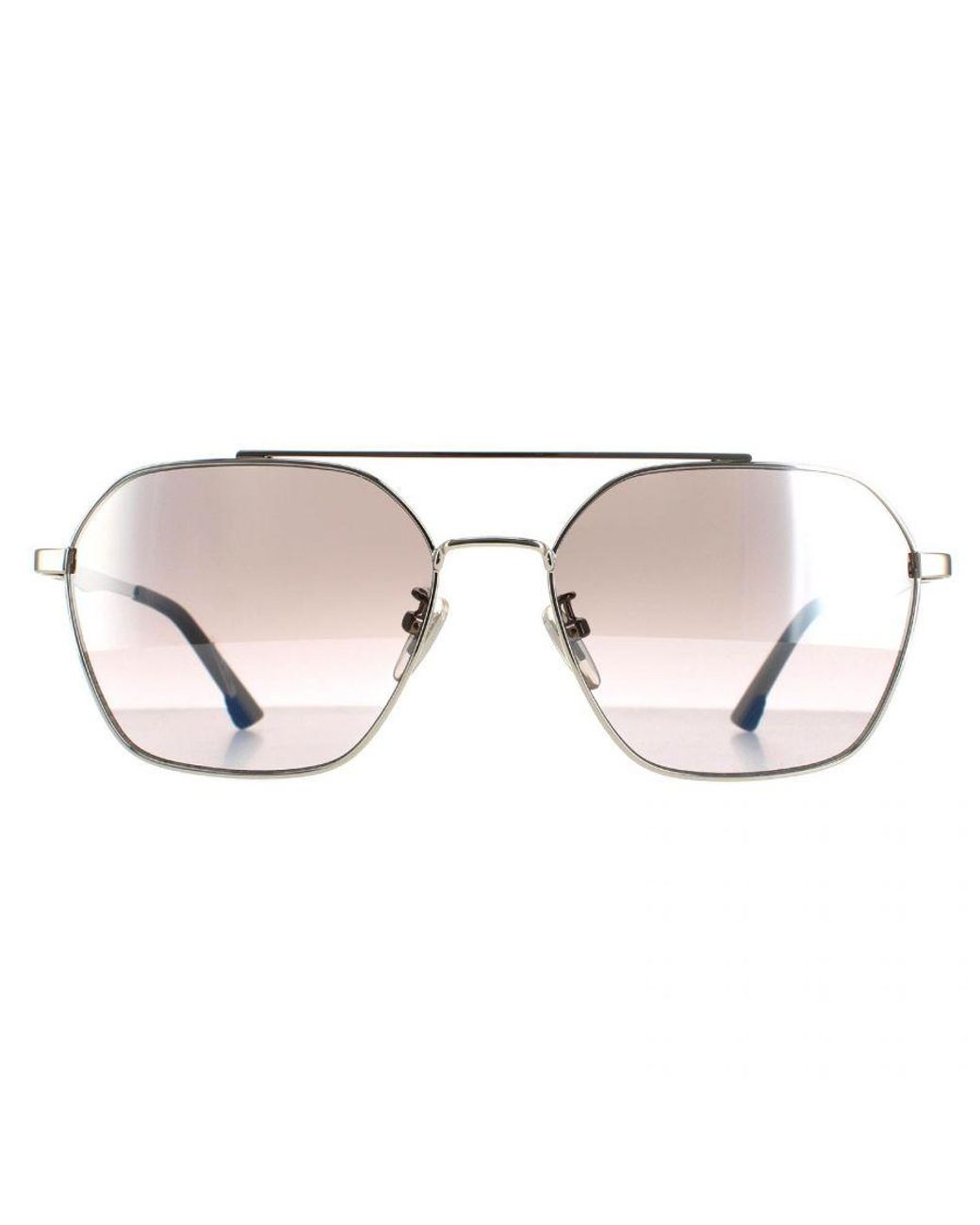 Police Brown Aviator Shiny Palladium Smoke Mirror Spl771 Vibe 2 Metal (Archived) for men