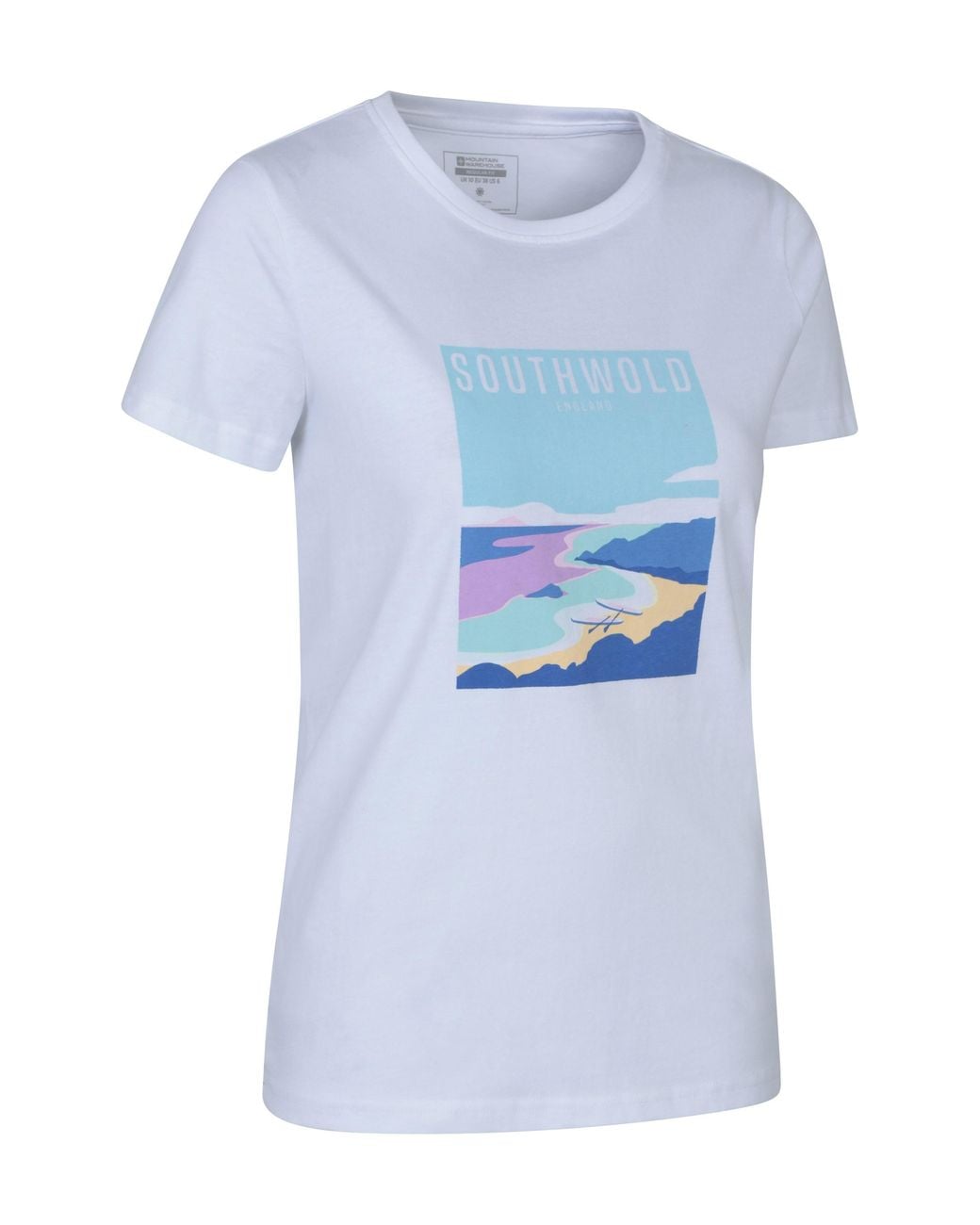 Mountain Warehouse Blue Regional Southwold Graphic Tee Crew Neck Breathable Everyday T-Shirt Cotton