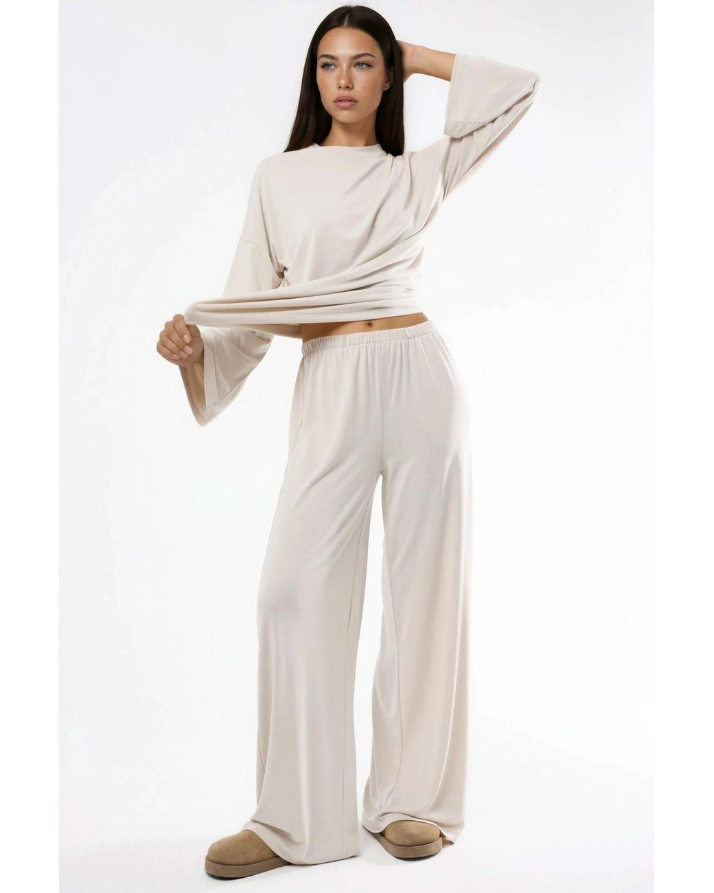 Busem White Pull On Straight Leg Pants