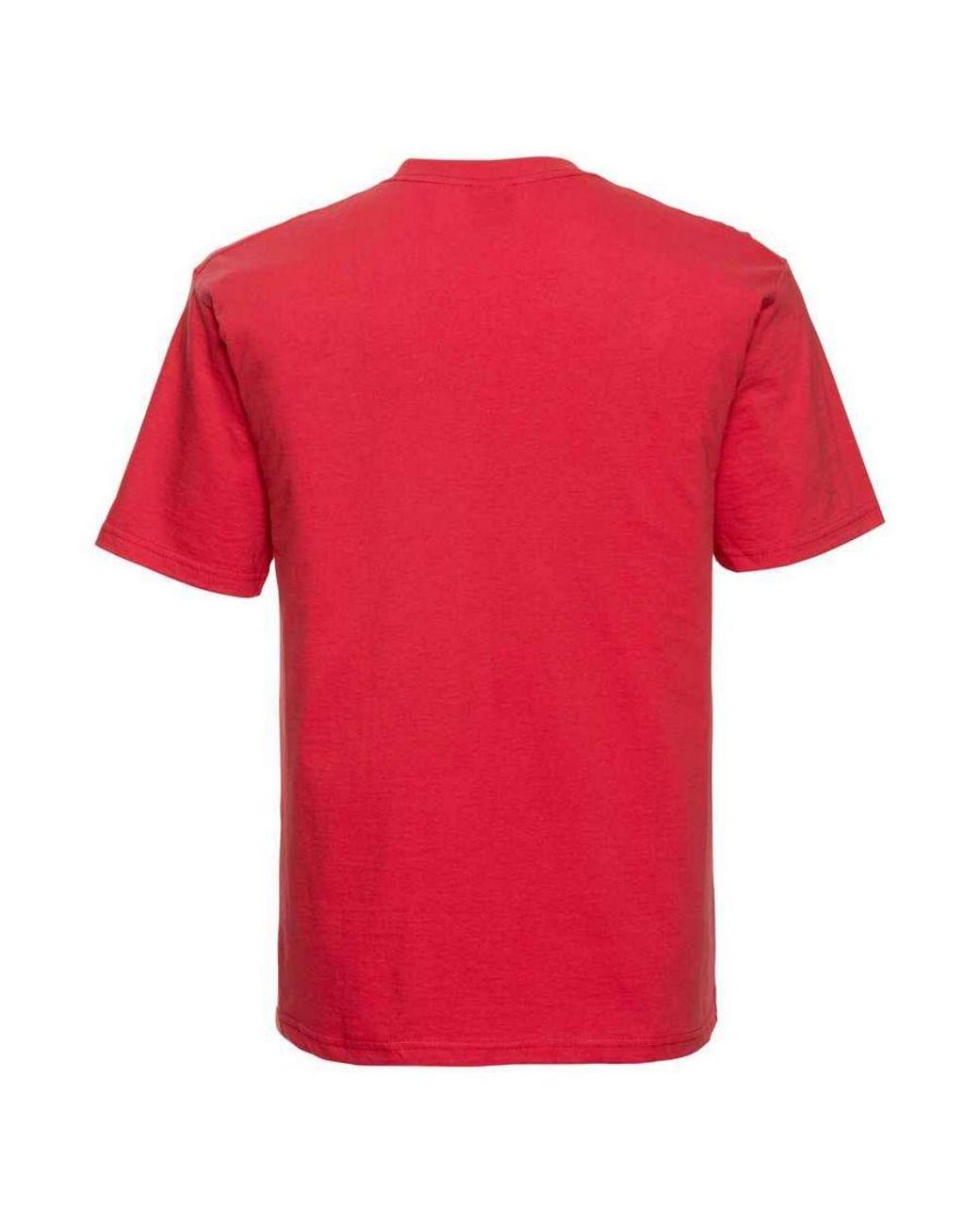 Russell Red Ringspun Cotton Classic T-Shirt (Bright) for men