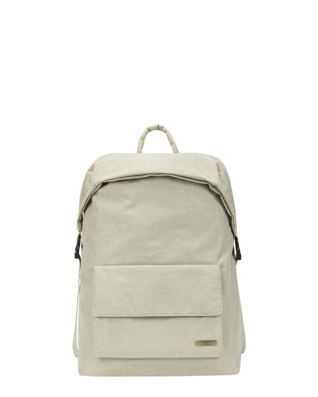 Smith & Canova White Flapover Nylon Backpack