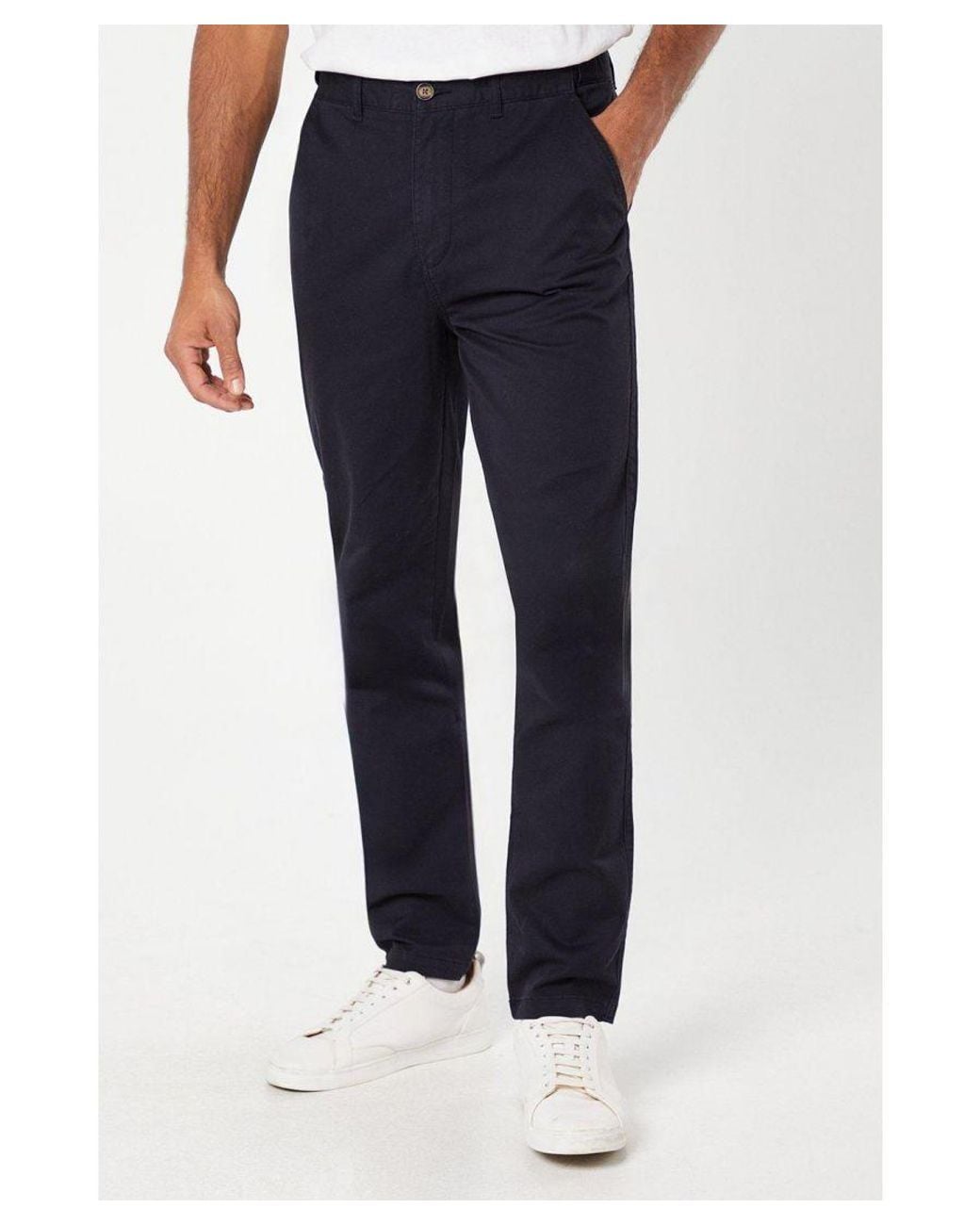 MAINE White Premium Slim Fit Chino Trouser for men