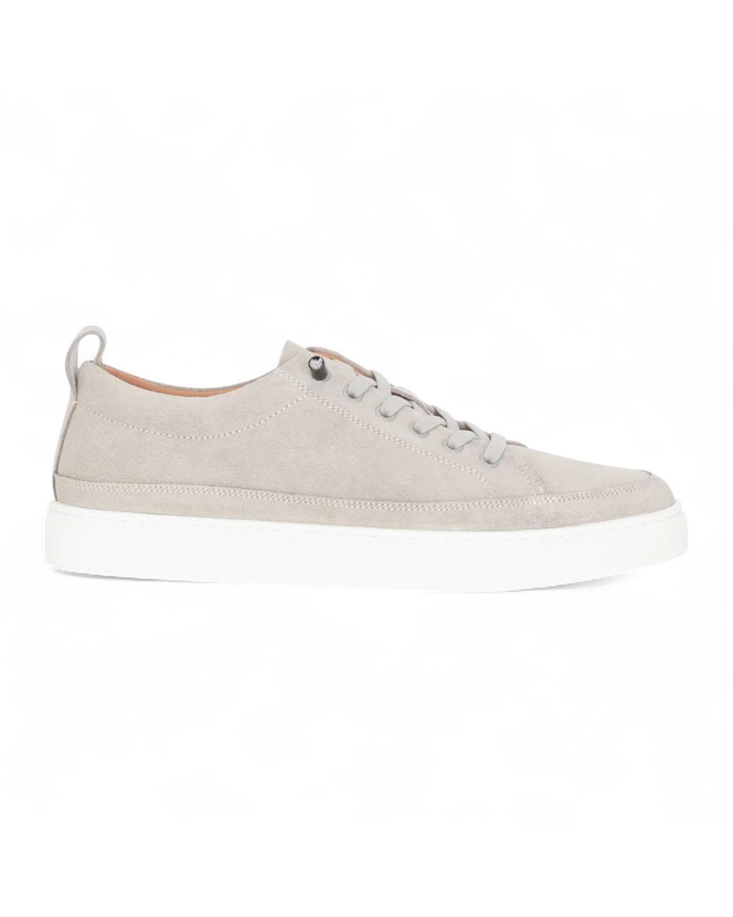 Justin Reess White Suede Leather Trainers Sneakers for men