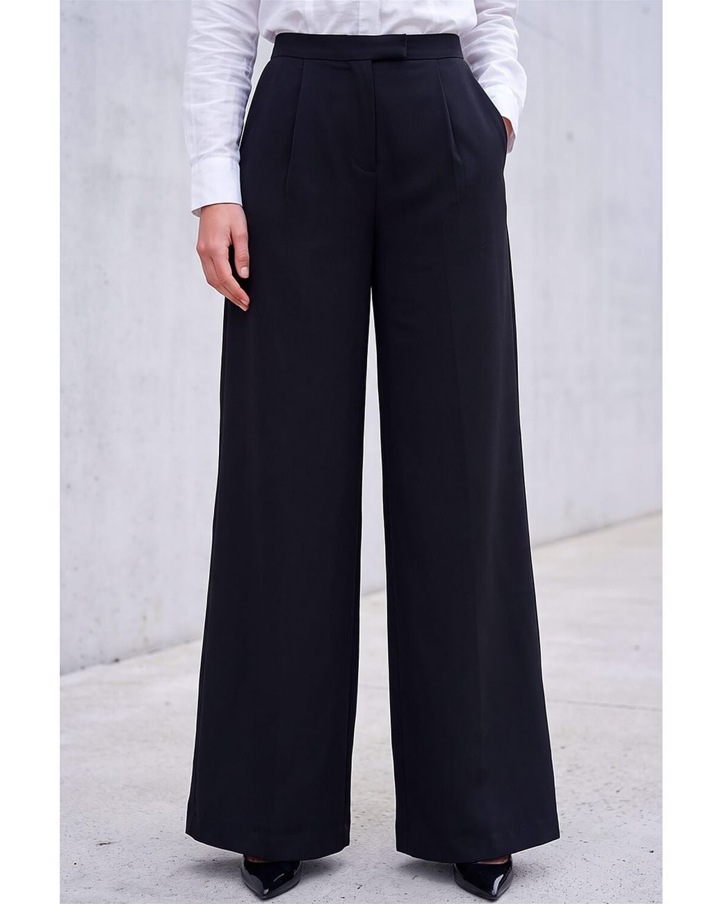 Roman Blue Petite Wide Leg Trouser