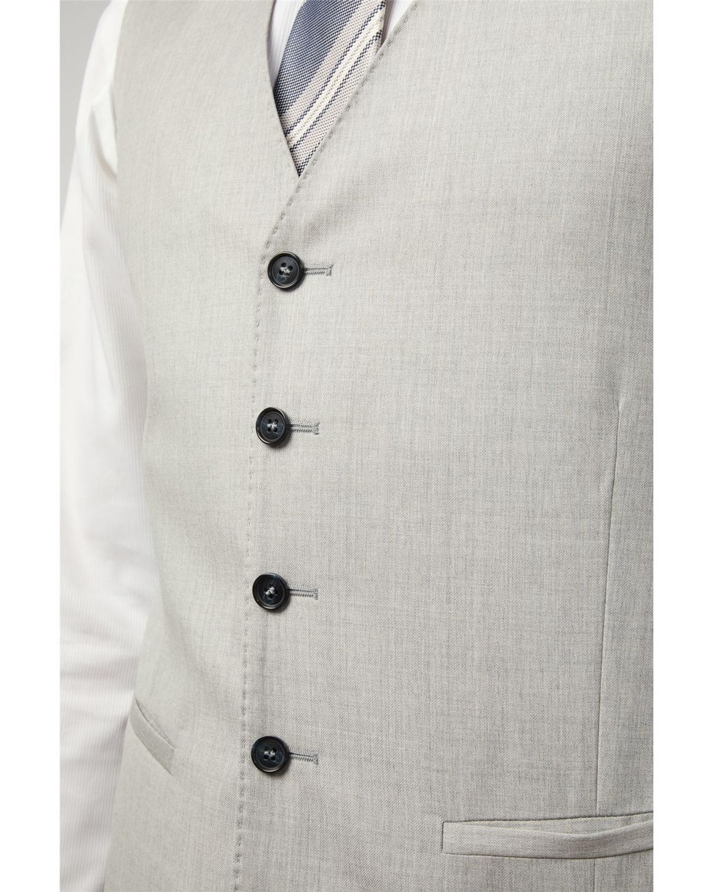 Alexandre Silver Label Gray V-Neck Tailored Suit Waistcoat for men