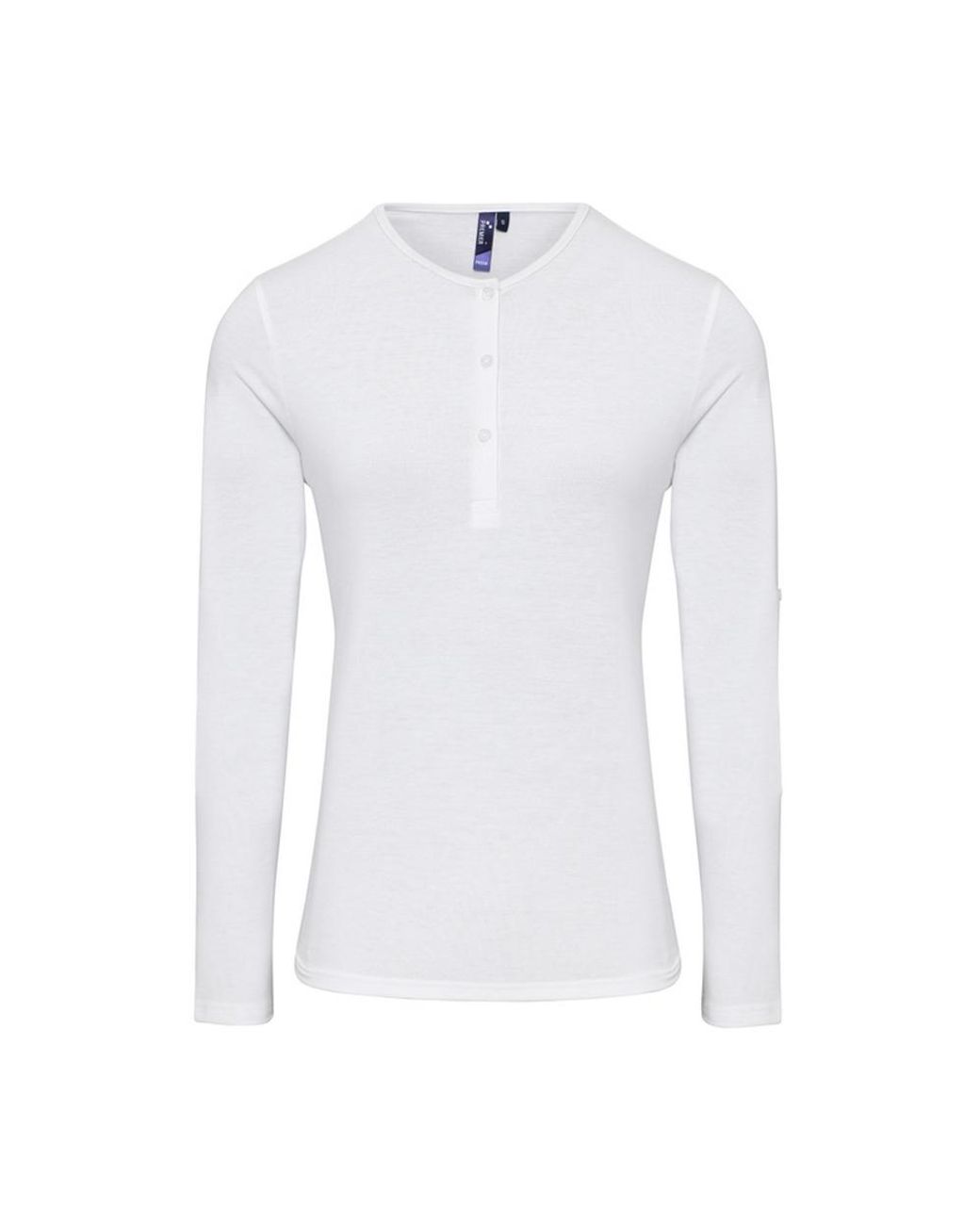 PREMIER White Ladies Long John Roll Sleeve Tee