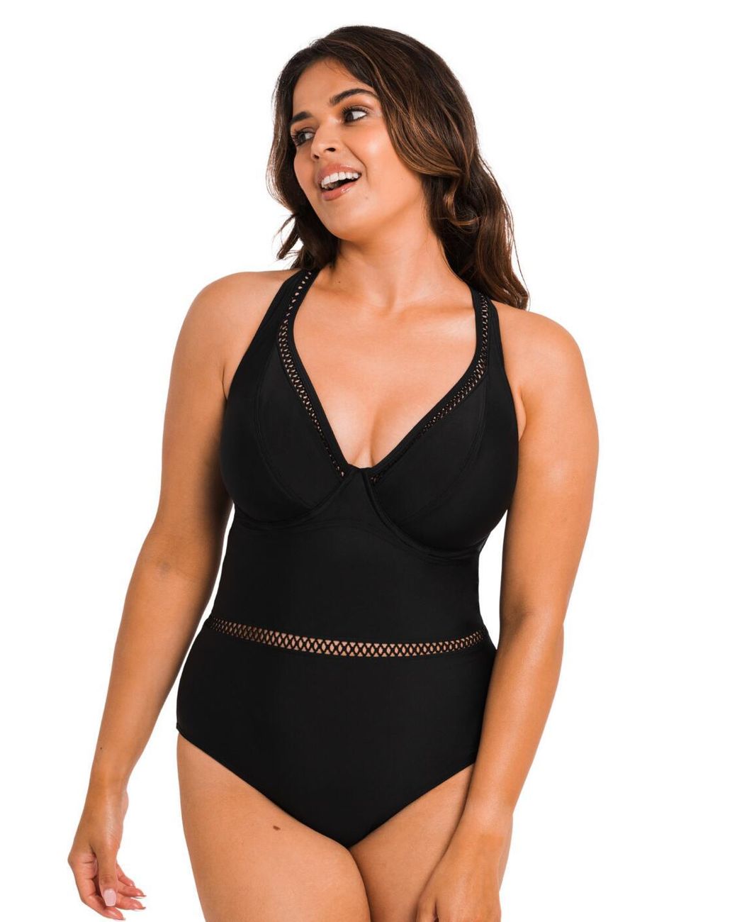 Curvy Kate Black Cs020605 First Class Plunge Swimsuit