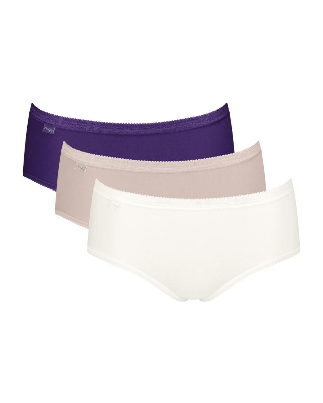 Sloggi Purple Basic+ Midi 3 Pack Briefs