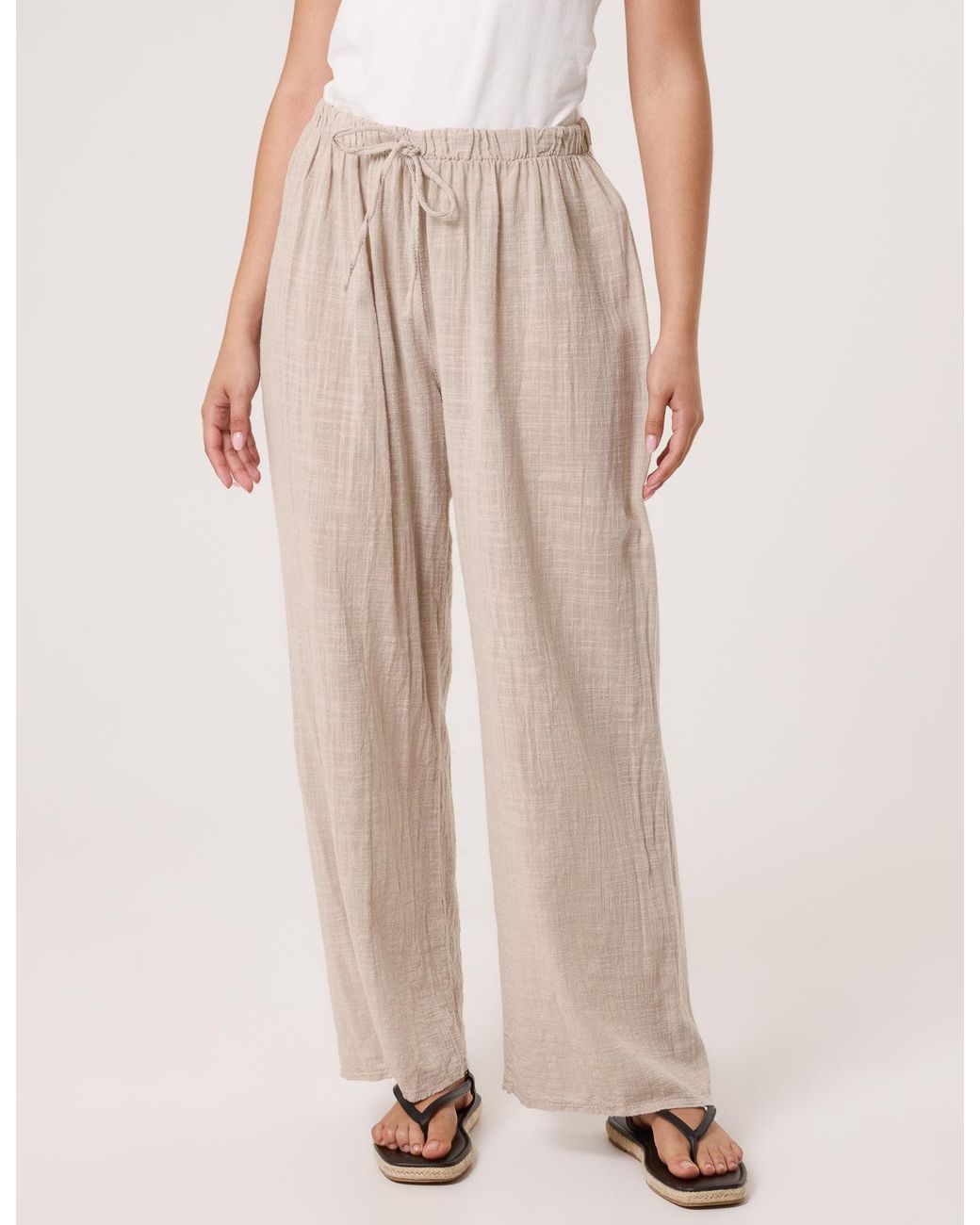 Blue Vanilla Natural Linen Look Trousers