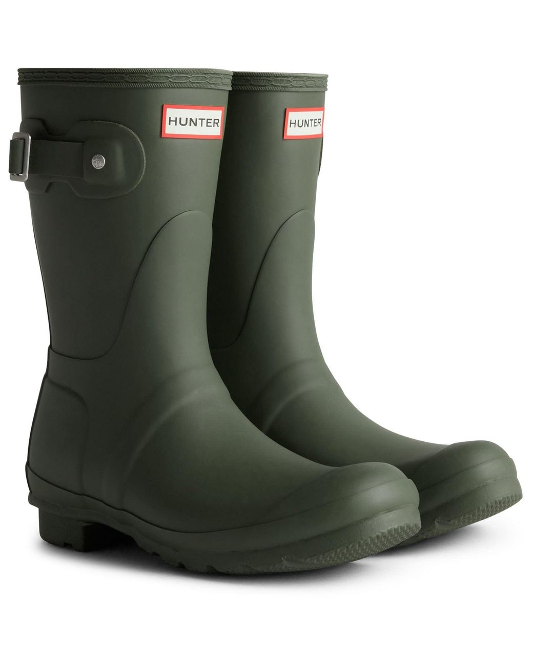 Hunter Green Original Short Boot Rubber Dark Wellington Boots