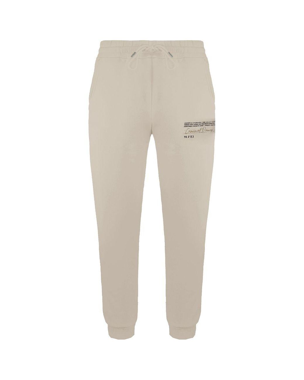 Criminal Damage Natural Legacy Track Pants Cotton for men