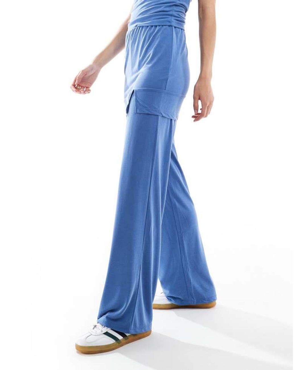 ONLY Blue Slinky Straight Leg Trouser Co-Ord