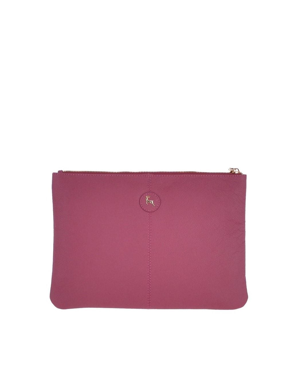Ashwood Leather Purple Large Padded Pouch Bag