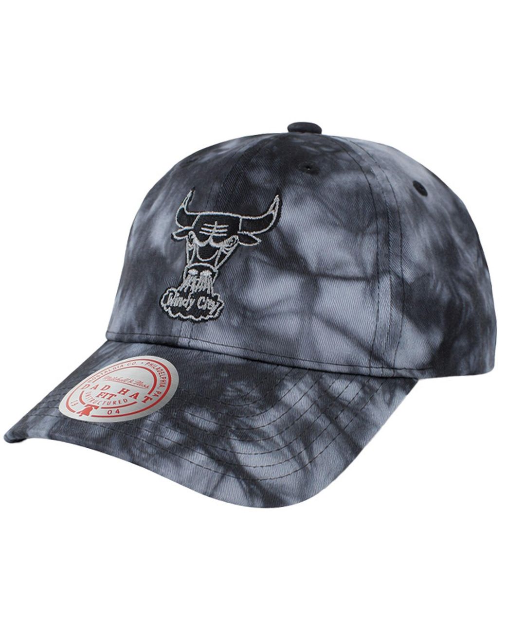 Mitchell & Ness Gray Nba Chicago Bulls Scrunch Tie Dye Cap Cotton