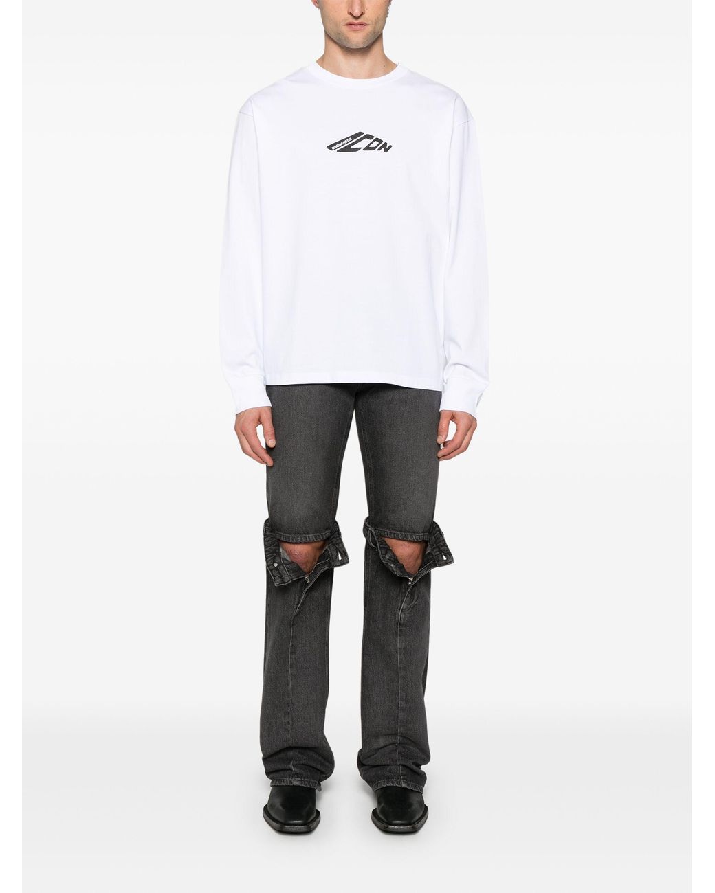 DSquared² White New Generation Icon Logo Sweatshirt for men