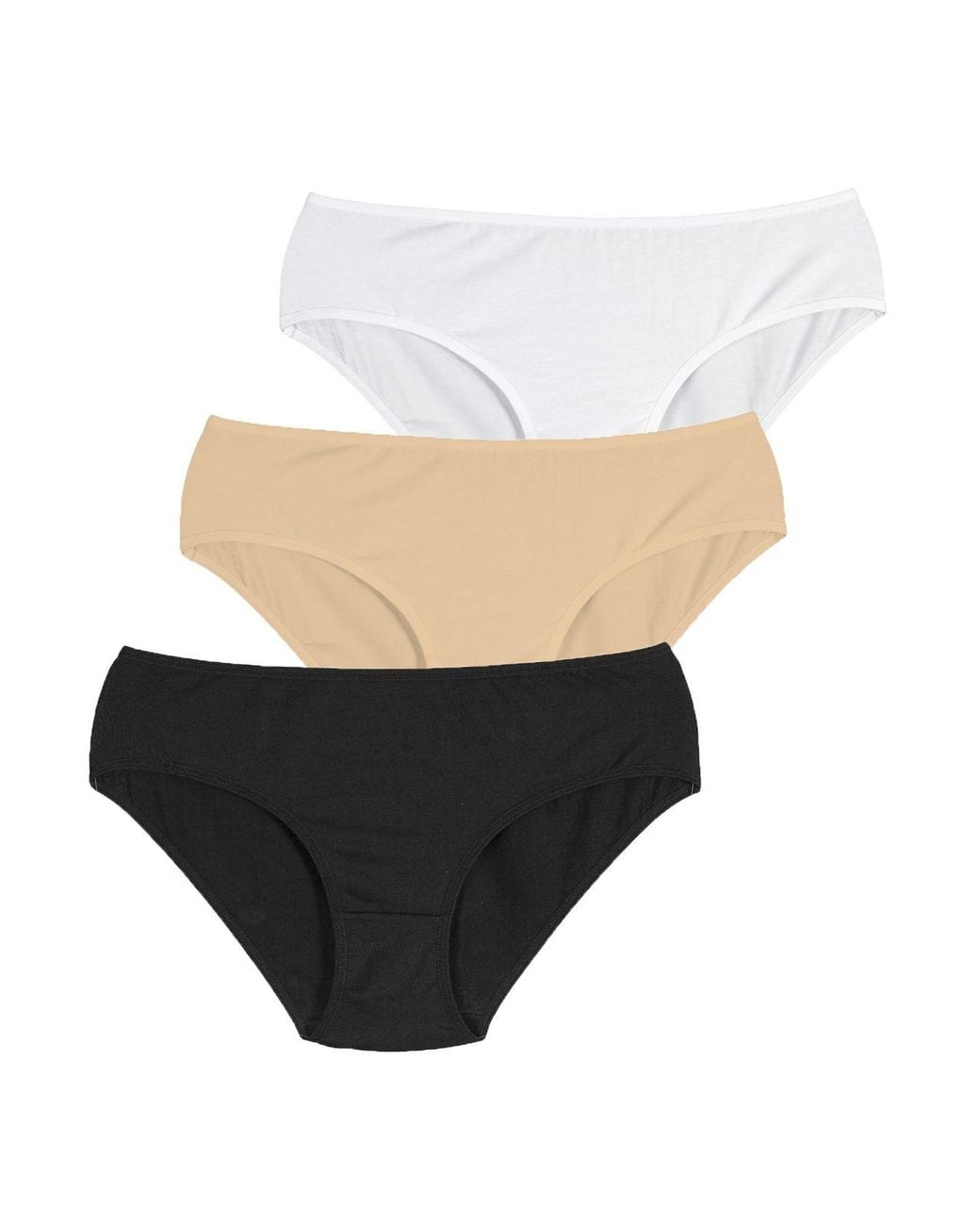 Penti White 3-Pack Mid-Waist Cotton Briefs