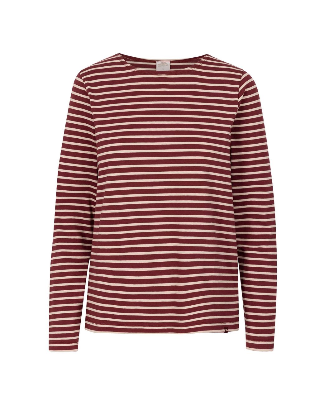 Trespass Red Ladies Karen Yarn Dyed Stripe Shirt (Dark Cherry)