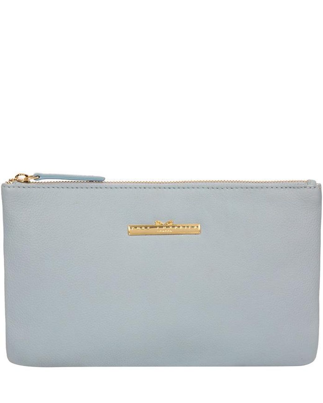 Pure Luxuries Gray 'Arlesey' Cashmere Leather Clutch Bag
