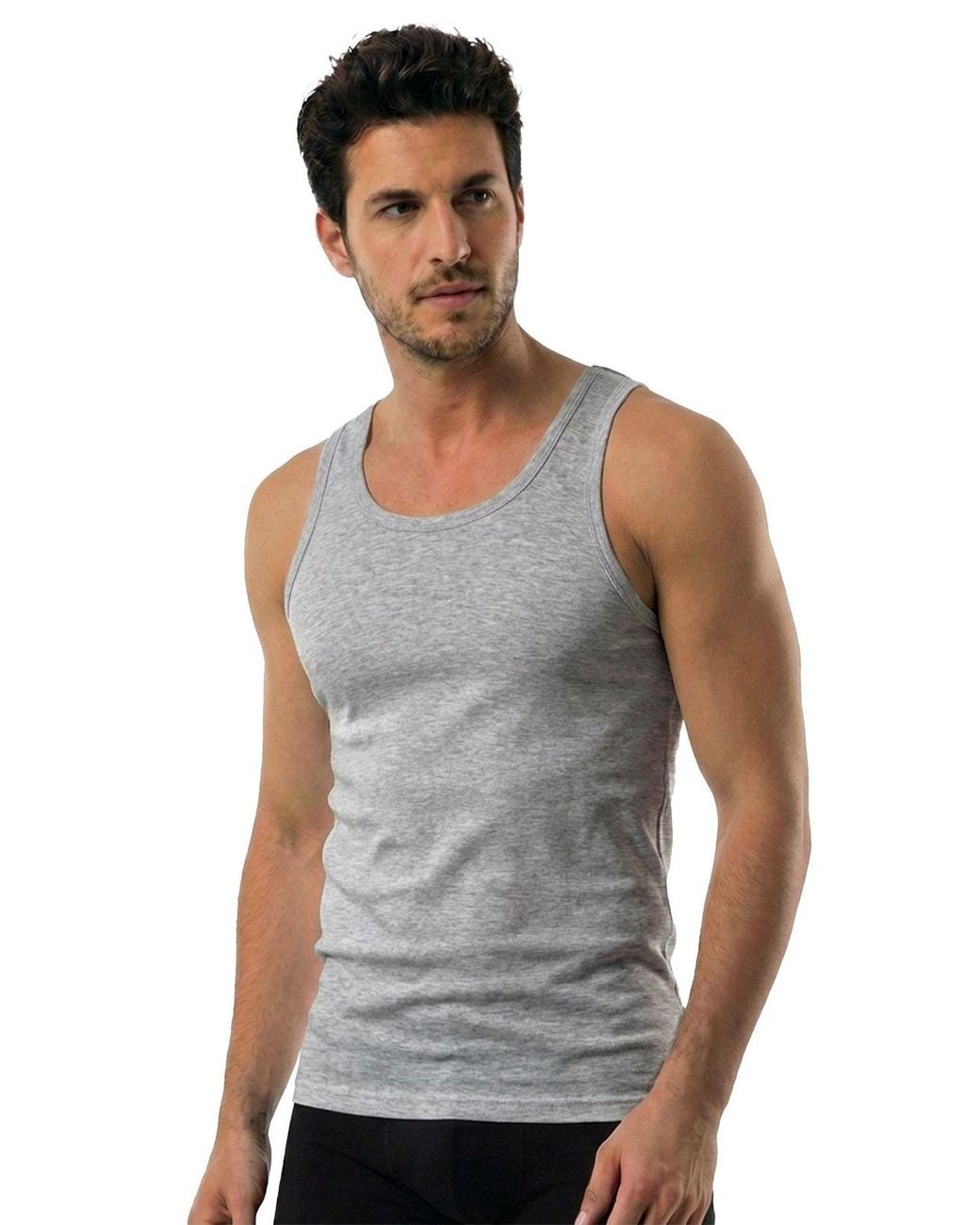 Öts Gray Fitted Tank Top for men