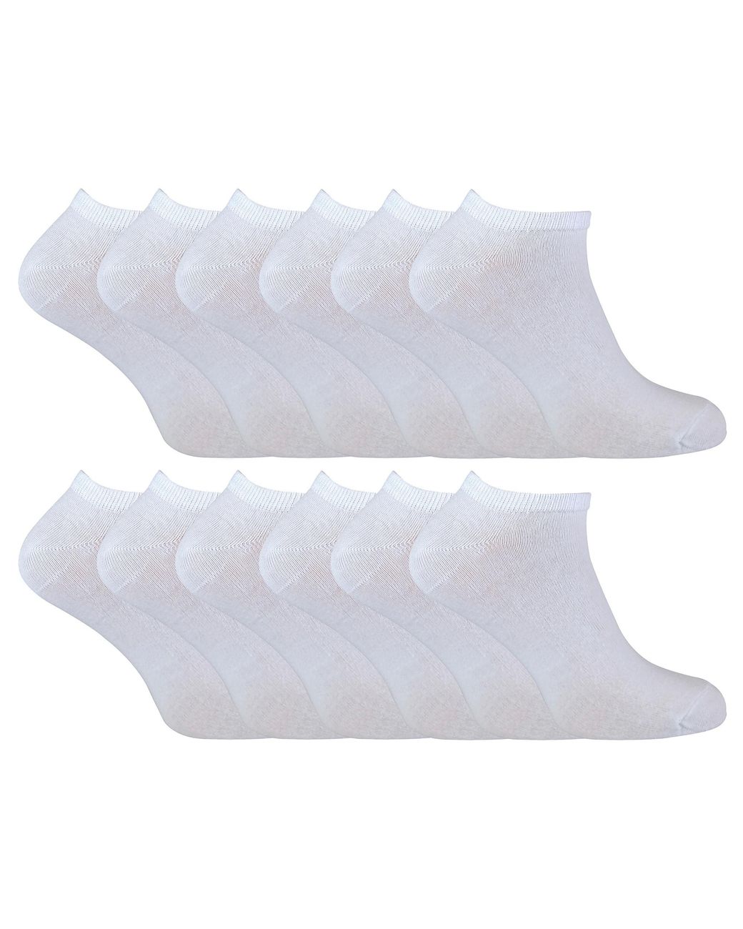 Sock Snob White 12 Pair Multipack Quarter Trainer Socks for men
