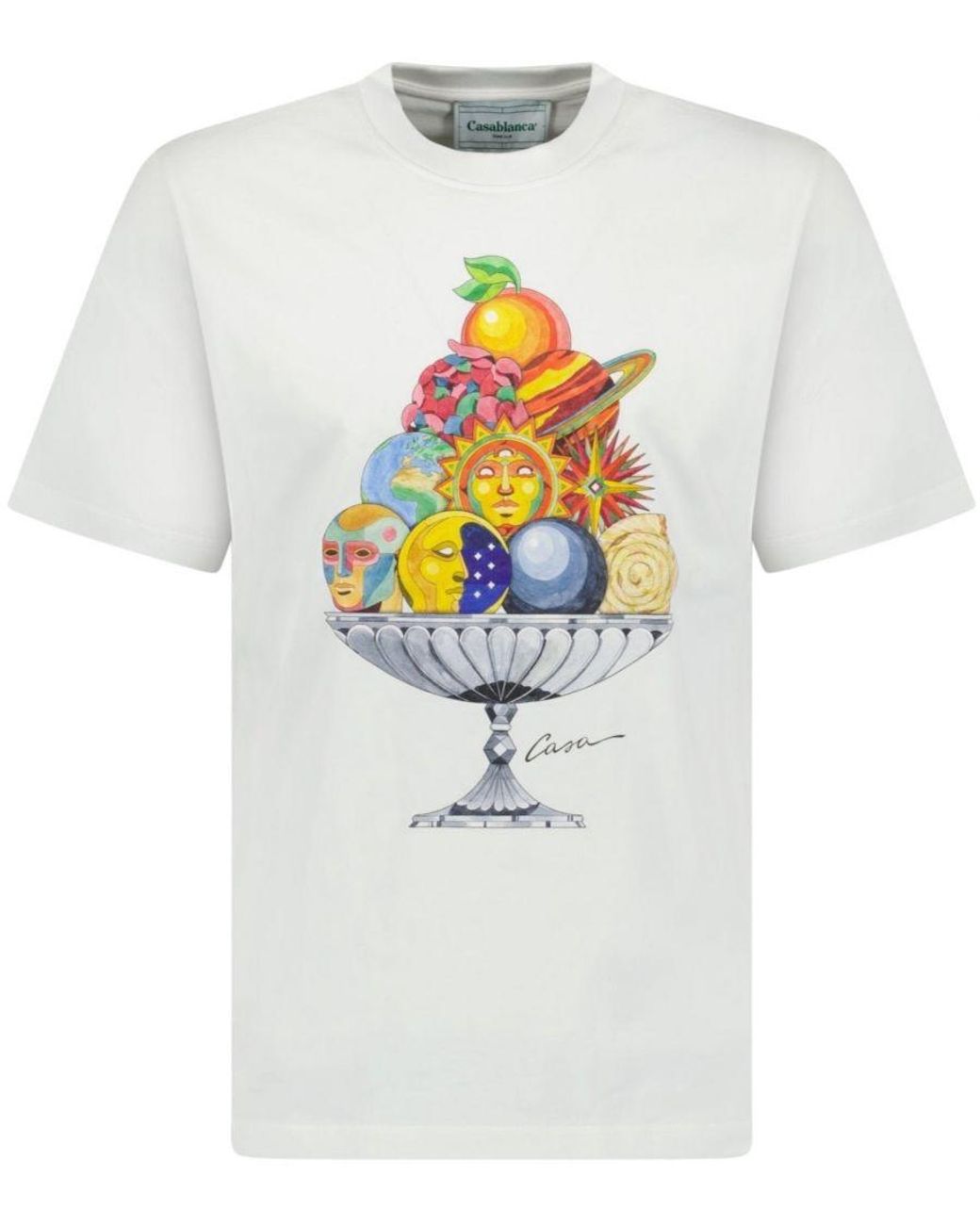CASABLANCA Celestial Pyramid Fruit Bowl T-shirt In White for Men