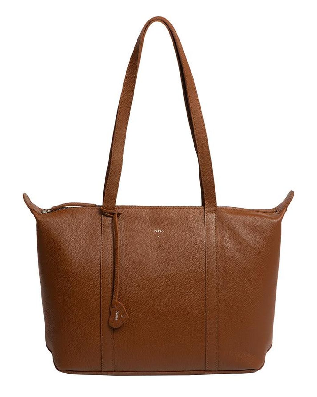 NiNa Amora Brown 'Leonor' Leather Tote Bag