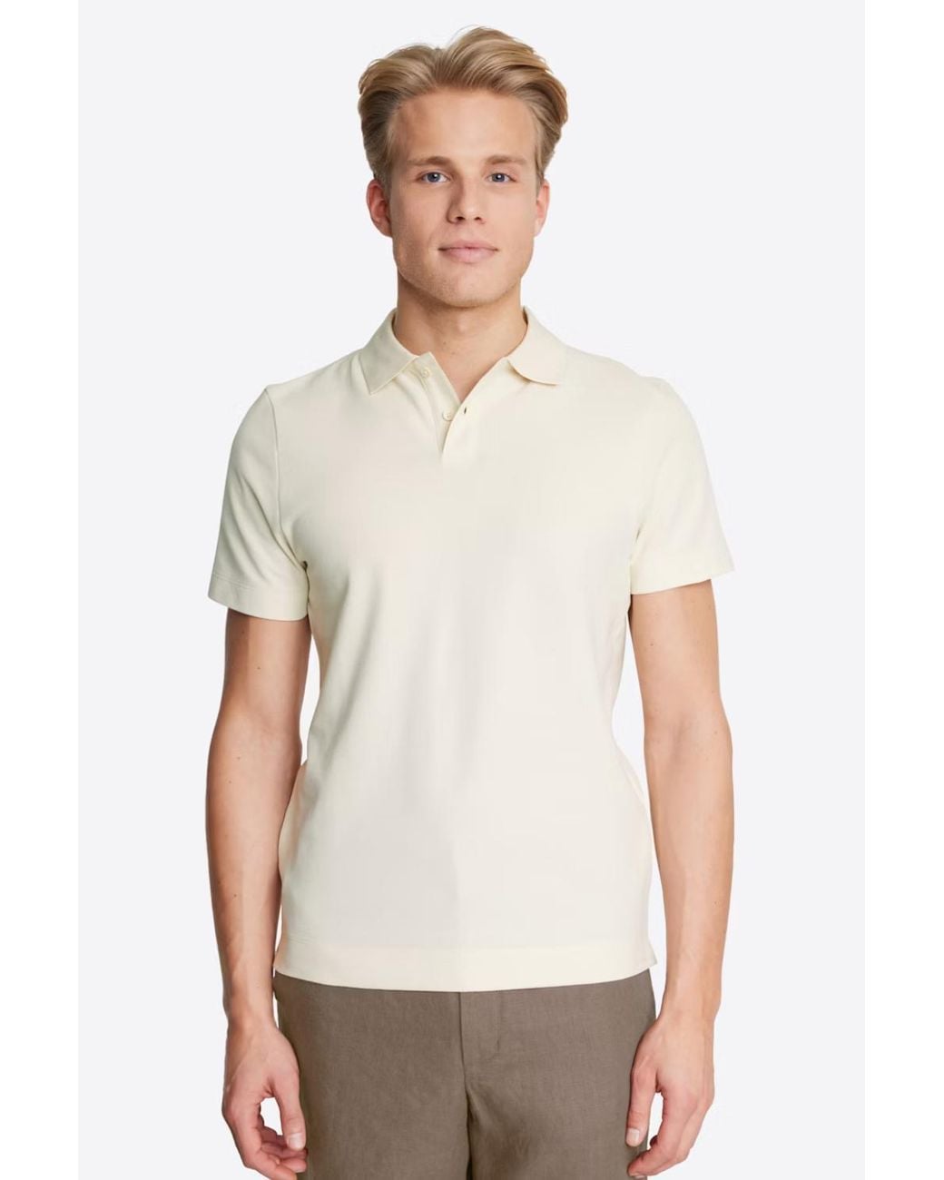 Secret Label White Cotton Pique Polo Shirt for men