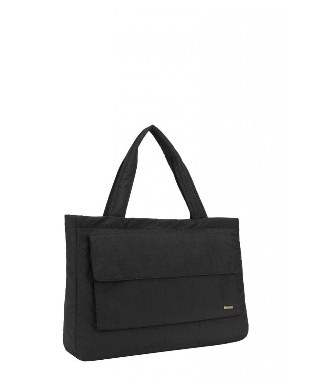 Smith & Canova Black Oversized Landscape Nylon Tote