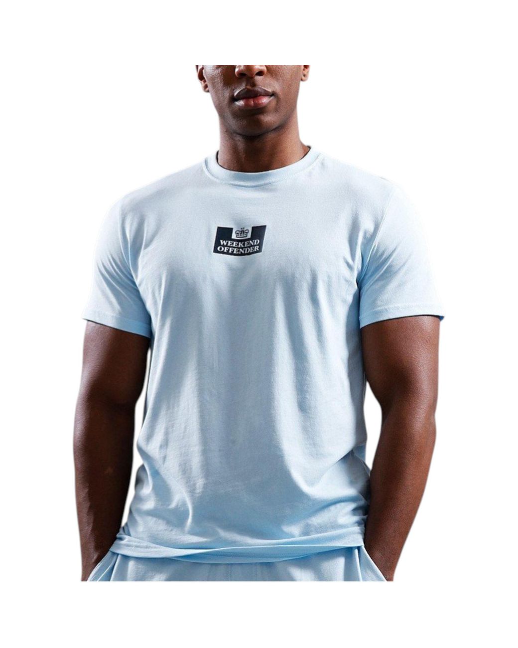 Weekend Offender Blue T Shirts Height Crew Neck Short Sleeve Cotton Summer New for men
