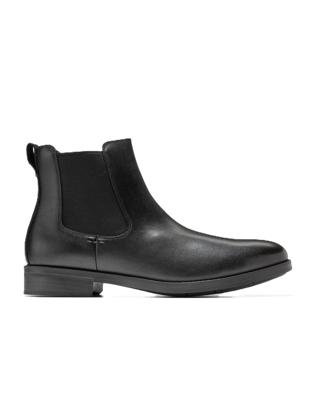 Cole Haan Black Newmark Grand Leather Chelsea Boots for men