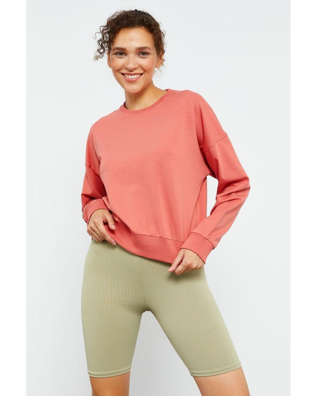 TOMMY LIFE Red Relaxed Crew Neck Sweatshirt
