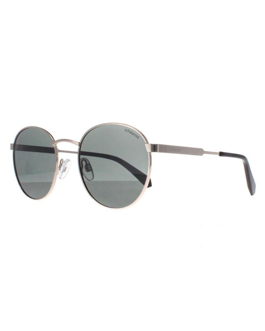 Polaroid Gray Round Polarised Pld 2053/S Metal