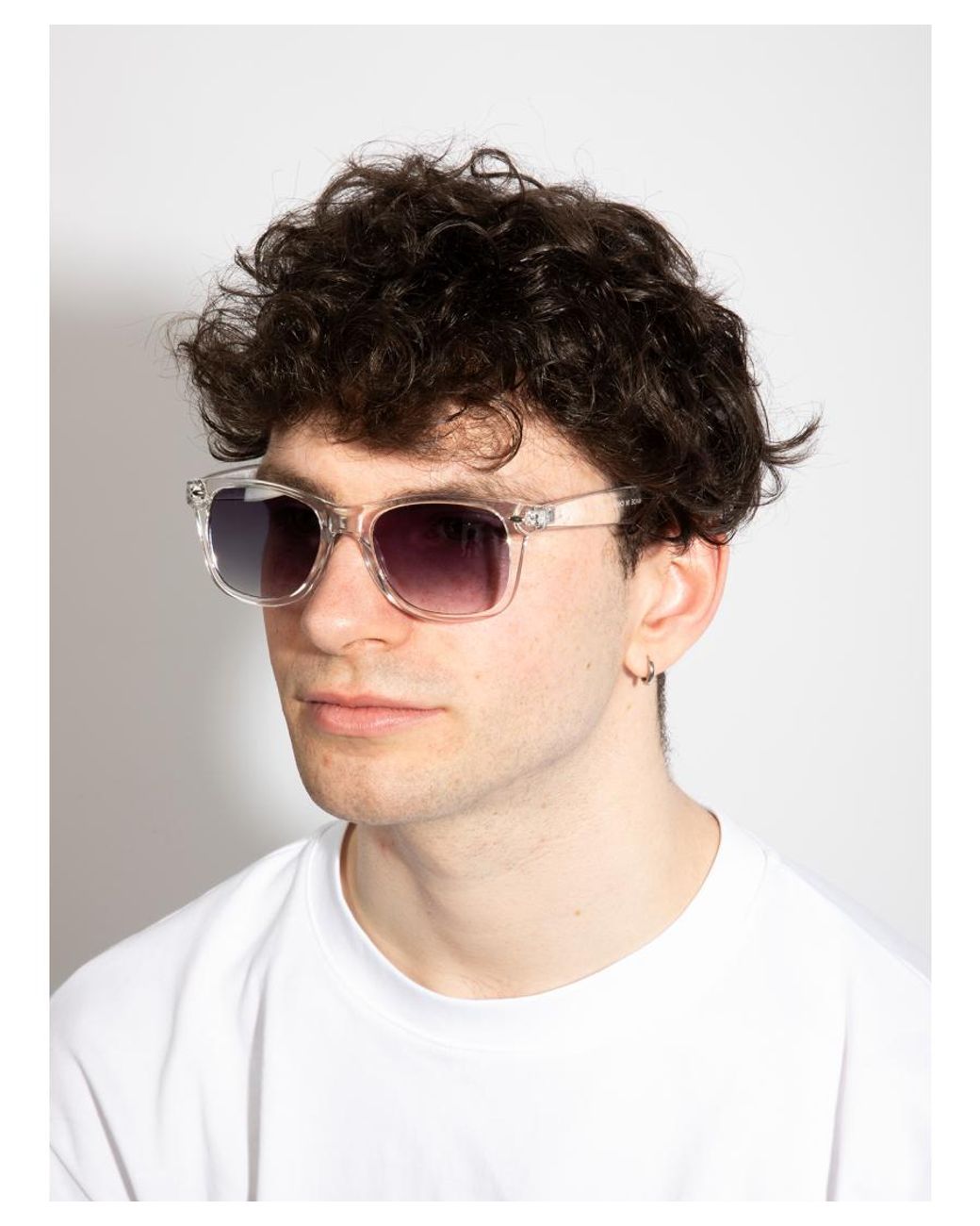 SVNX Blue Clear Wayfarer Sunglasses With Graded Lenses