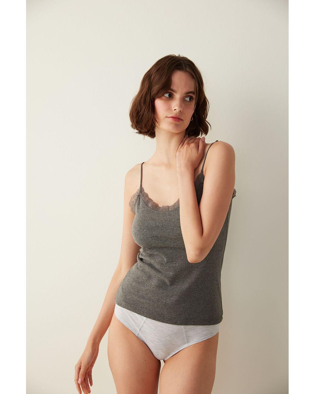 Penti Multicolor Cotton Lace Cami Top