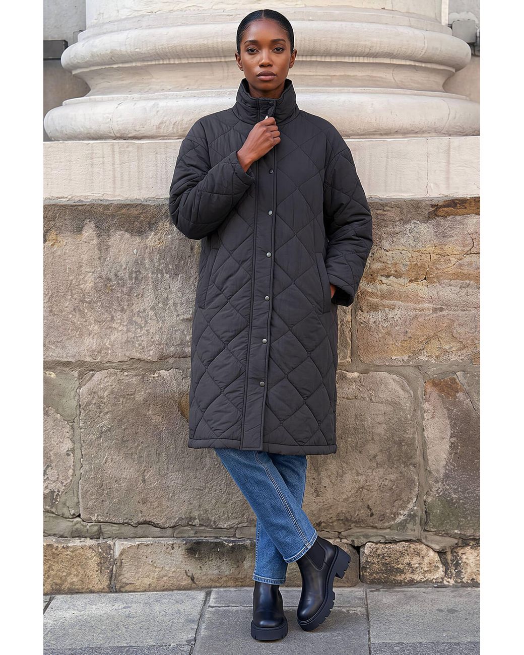 Roman Gray Petite Oversized Puffer Coat