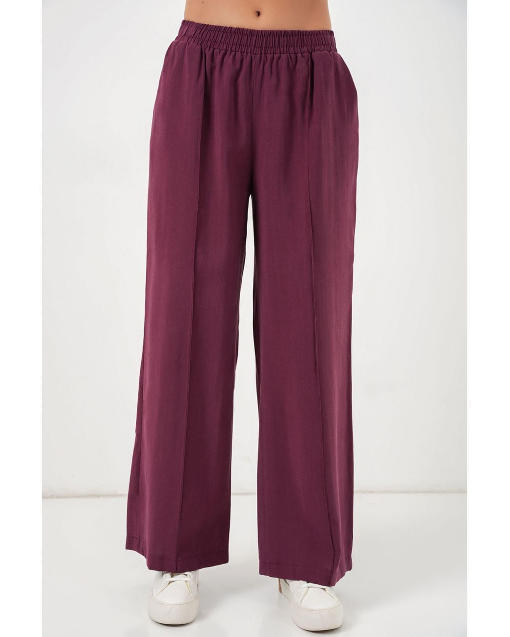 Bigdart Red Wide Leg Trousers With Elastic Waist