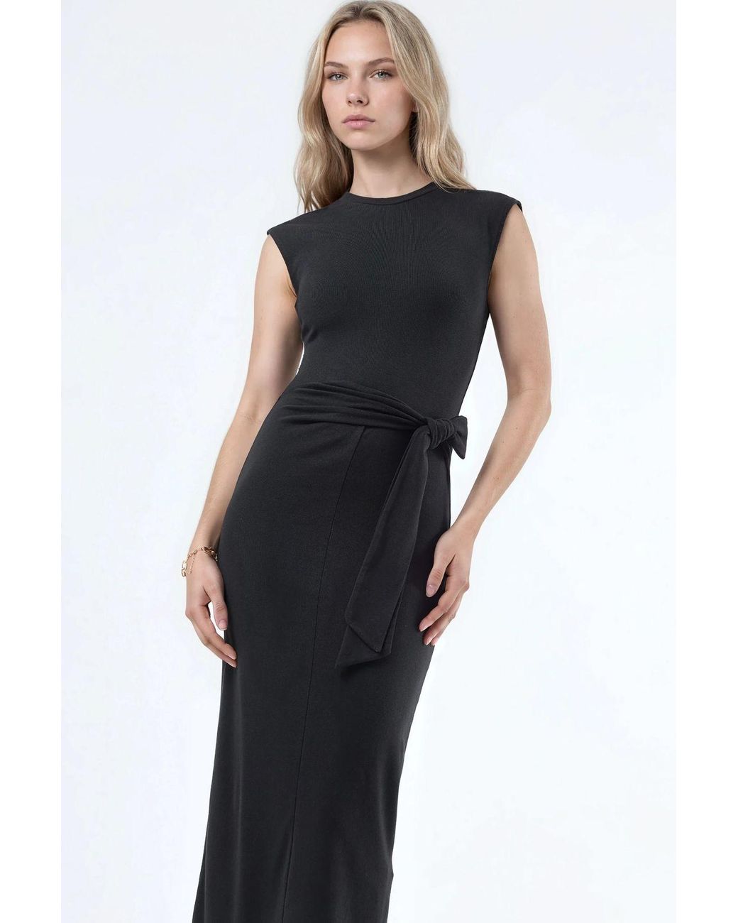 Busem Blue Midi Dress With Tie Detail