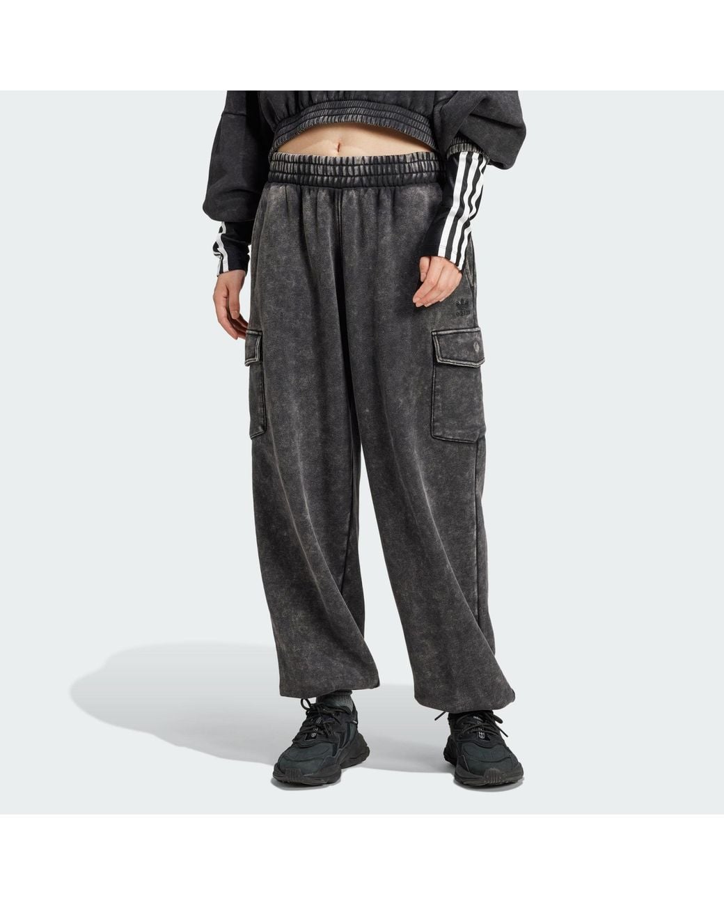 Adidas Originals Black Acid-Washed Sweat Pants