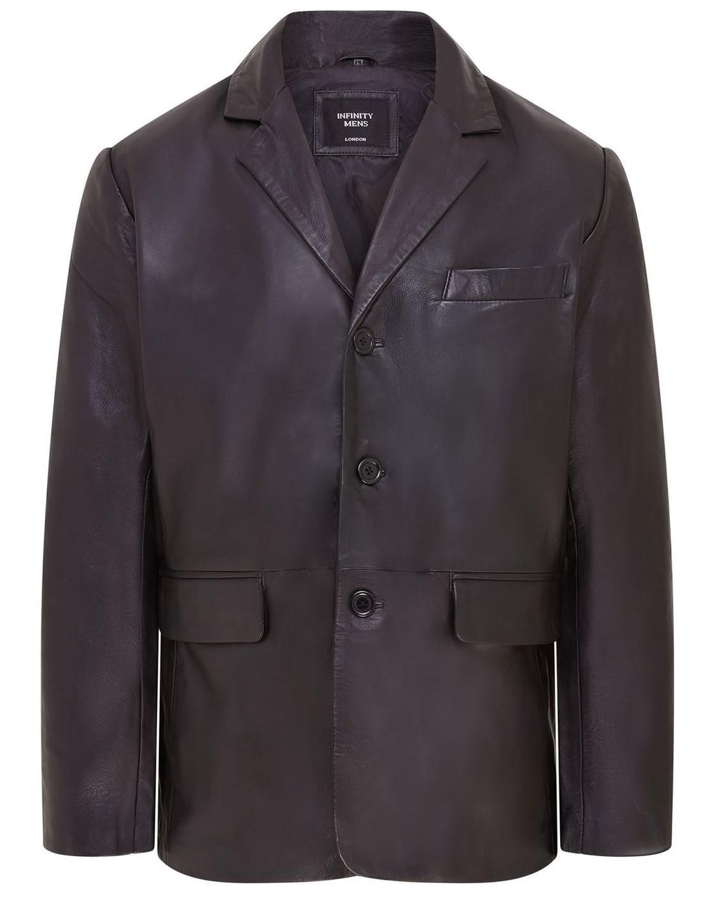Infinity Leather Gray 3 Button Italian Blazer Jacket for men