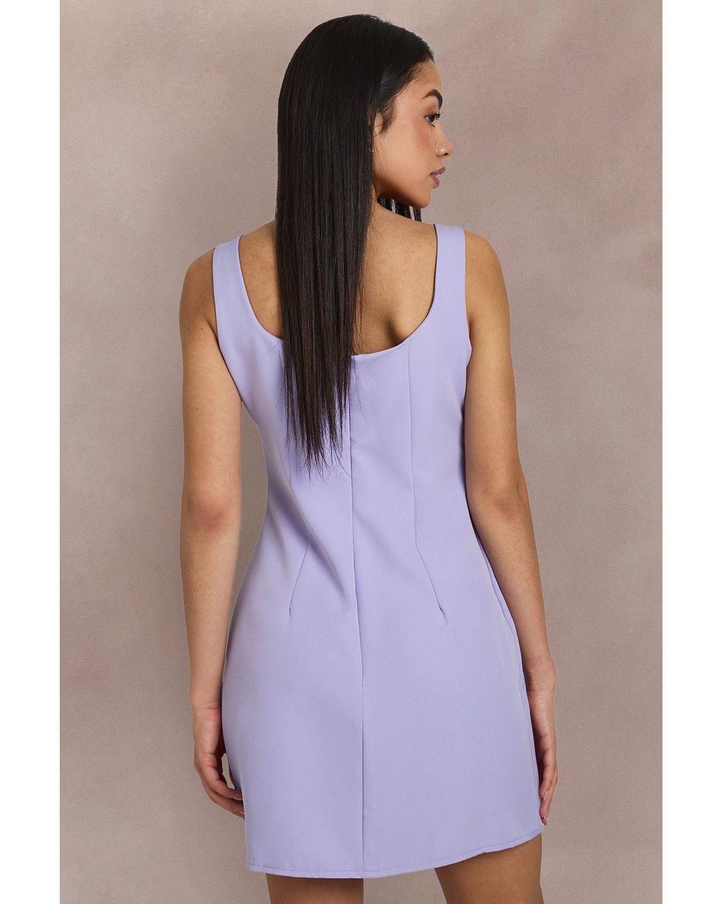 Boohoo Purple Seam Detail Fitted Mini Dress