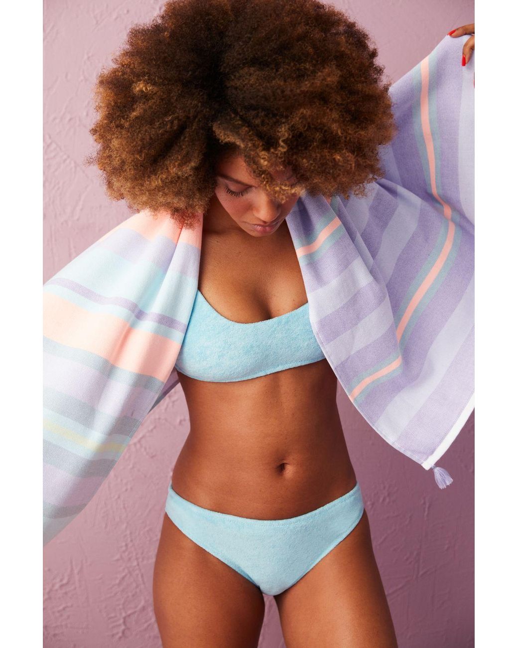 Penti Brown Mid-Waist Solid Jersey Bikini Bottoms