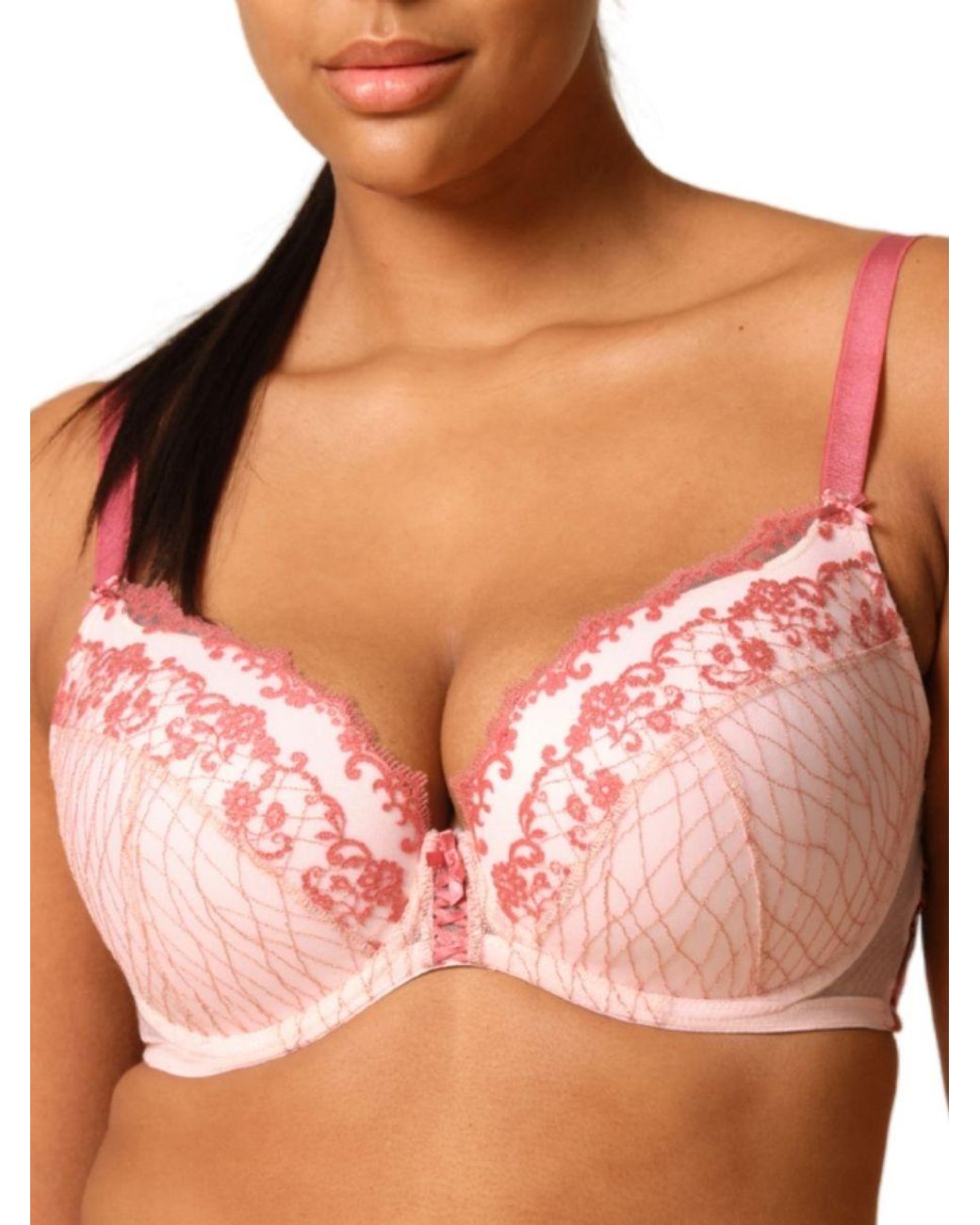 Gossard Pink Lacage Padded Plunge Bra