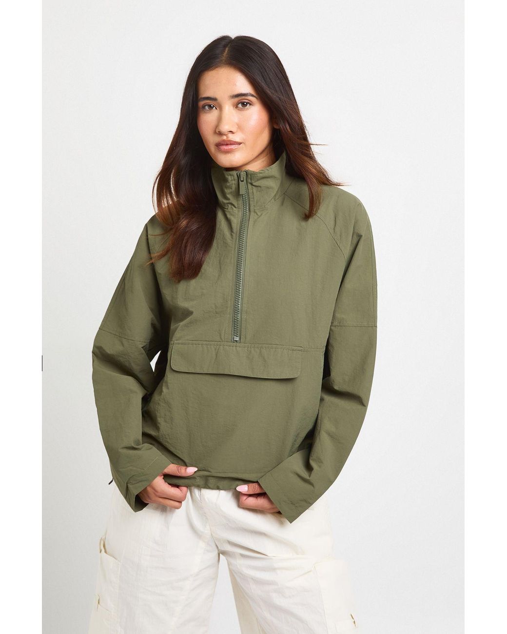 Boohoo Green Over Head Cargo Track Jacket