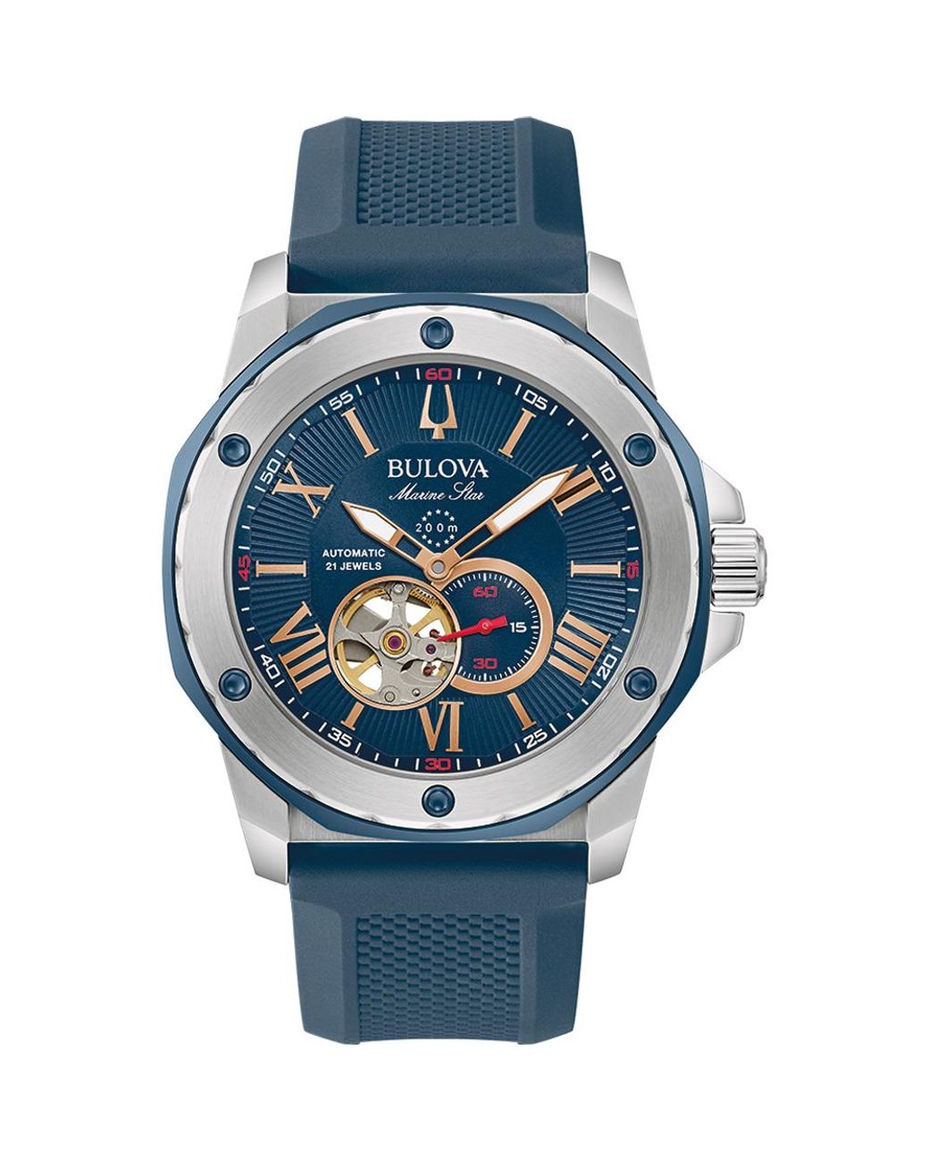 Bulova Blue Marine Star Watch 98A282 Silicone for men